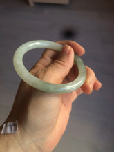 Load image into Gallery viewer, 54.5mm Certified type A 100% Natural icy watery dark green/white round cut Jadeite bangle BG74-0417