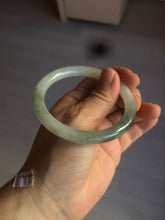 Load image into Gallery viewer, 54.5mm Certified type A 100% Natural icy watery dark green/white round cut Jadeite bangle BG74-0417