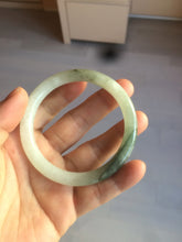 Load image into Gallery viewer, 54.5mm Certified type A 100% Natural icy watery dark green/white round cut Jadeite bangle BG74-0417