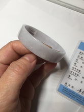 Load image into Gallery viewer, 51mm Certified Type A 100% Natural light purple/white square Jadeite Jade bangle BN92-2723