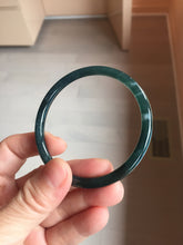 Load image into Gallery viewer, 57mm Type A 100% Natural icy black(冰乌鸡) blue gray Guatemala Slim Round Cut Jadeite Bangle PJ157-1371