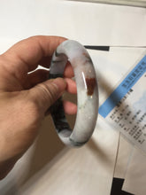 Load image into Gallery viewer, 60mm Certified Type A 100% Natural dark green/red/purple/gray Snowy Pine Mountain and Everlasting Crimson Heart (碧血丹心)Jadeite Jade bangle PE114-1222