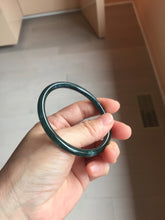 Load image into Gallery viewer, 57mm Type A 100% Natural icy black(冰乌鸡) blue gray Guatemala Slim Round Cut Jadeite Bangle PJ157-1371