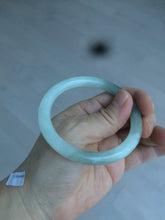 Load image into Gallery viewer, 54.5mm Certified type A 100% Natural icy watery dark green/white round cut Jadeite bangle BG74-0417