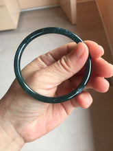 Load image into Gallery viewer, 57mm Type A 100% Natural icy black(冰乌鸡) blue gray Guatemala Slim Round Cut Jadeite Bangle PJ157-1371