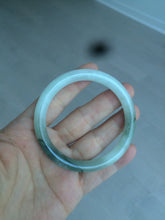 Load image into Gallery viewer, 54.5mm Certified type A 100% Natural icy watery dark green/white round cut Jadeite bangle BG74-0417