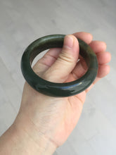 Load image into Gallery viewer, 52.3mm 100% Natural dark green yellow nephrite Jade bangle(河磨玉) HE103