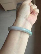 Load image into Gallery viewer, 55.5mm certified Type A 100% Natural light green/purple round cut Jadeite Jade bangle BK67-9881