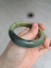 Load image into Gallery viewer, 51mm 100% Natural yellow/blue/brown/black carved bunny/window Xiu Jade (Serpentine) bangle XY11