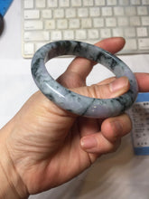 Load image into Gallery viewer, 60.7mm Certified Type A 100% Natural dark green/red/purple/gray Snowy Pine Mountain Jadeite Jade bangle PE115-1209