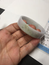 Load image into Gallery viewer, 51mm Certified Type A 100% Natural light purple/white square Jadeite Jade bangle BN93-2719