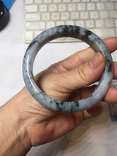 Load image into Gallery viewer, 60.7mm Certified Type A 100% Natural dark green/red/purple/gray Snowy Pine Mountain Jadeite Jade bangle PE115-1209