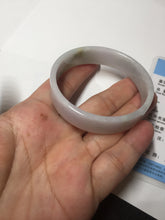 Load image into Gallery viewer, 51mm Certified Type A 100% Natural light purple/white square Jadeite Jade bangle BN93-2719