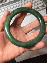 Load image into Gallery viewer, 57.5m certified 100% Natural dark green/black nephrite (碧玉) bangle HT168-6-3916