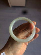 Load image into Gallery viewer, 55mm Certified type A 100% Natural icy watery light green/white round cut Jadeite bangle BG72-0420