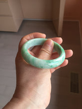 Load image into Gallery viewer, 52.3mm Certified Type A 100% Natural sunny green yellow white Jadeite bangle PC164-8128