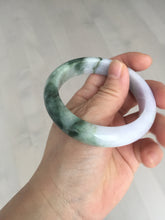 Load image into Gallery viewer, 54.8mm certified 100% natural Type A light purple dark green jadeite jade bangle E141-3921