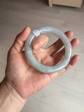 Load image into Gallery viewer, 59.1mm Certified Type A 100% Natural light green chubby round cut Jadeite Jade bangle BM24-4587