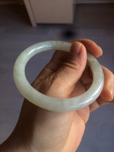 Load image into Gallery viewer, 55mm Certified type A 100% Natural icy watery light green/white round cut Jadeite bangle BG72-0420