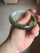 Load image into Gallery viewer, 55.5mm certificated Type A 100% Natural oily dark green/yellow/brown Jadeite Jade bangle D132-4069