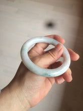 Load image into Gallery viewer, 55mm Certified type A 100% Natural light green/purple/yellow round cut Jadeite bangle AE62-6546