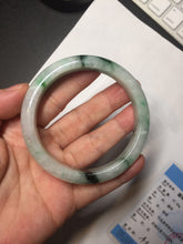 Load image into Gallery viewer, 56.5mm Certificated sunny green/dark green/white jadeite jade bangle BK120-8240
