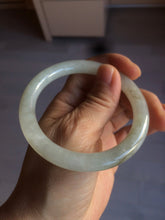 Load image into Gallery viewer, 55mm Certified type A 100% Natural icy watery light green/white round cut Jadeite bangle BG72-0420