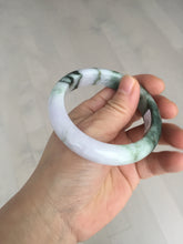 Load image into Gallery viewer, 54.8mm certified 100% natural Type A light purple dark green jadeite jade bangle E141-3921