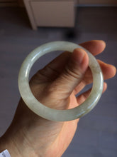 Load image into Gallery viewer, 55mm Certified type A 100% Natural icy watery light green/white round cut Jadeite bangle BG72-0420