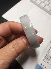 Load image into Gallery viewer, 51mm Certified Type A 100% Natural light purple/white square Jadeite Jade bangle BN93-2719