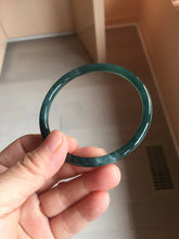 Load image into Gallery viewer, 60.3mm Type A 100% Natural icy black(冰乌鸡) blue gray Guatemala Slim Round Cut Jadeite Bangle PJ154-1358