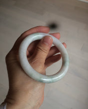 Load image into Gallery viewer, 55mm Certified type A 100% Natural light green/purple/yellow round cut Jadeite bangle AE62-6546