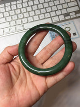 Load image into Gallery viewer, 57.3m certified 100% Natural dark green/black nephrite (碧玉) bangle HT168-7-3894