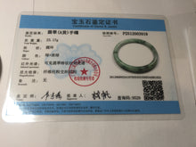 Load image into Gallery viewer, 55mm Certified Type A 100% Natural sunny green light green purple with green floating flowers slim round cut Jadeite bangle PD204-3919