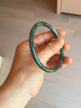 Load image into Gallery viewer, 61mm Certified Type A 100% Natural dark green blue gray black slim round cut Guatemala Jadeite bangle PJ12-9701
