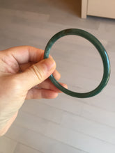 Load image into Gallery viewer, 61mm Certified Type A 100% Natural dark green blue gray black slim round cut Guatemala Jadeite bangle PJ12-9701