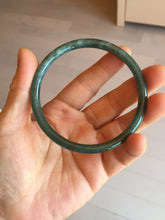 Load image into Gallery viewer, 61mm Certified Type A 100% Natural dark green blue gray black slim round cut Guatemala Jadeite bangle PJ12-9701