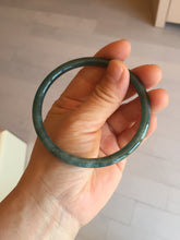 Load image into Gallery viewer, 61mm Certified Type A 100% Natural dark green blue gray black slim round cut Guatemala Jadeite bangle PJ12-9701