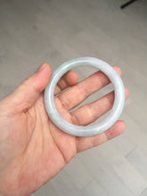 Load image into Gallery viewer, 54mm certificated Type A 100% Natural light green/white round cut Jadeite Jade bangle BK70-9864