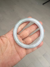 Load image into Gallery viewer, 54mm certificated Type A 100% Natural light green/white round cut Jadeite Jade bangle BK70-9864