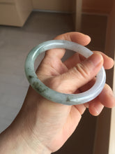 Load image into Gallery viewer, 58.8mm certified Type A 100% Natural light purple white brown with brown floating flowers round cut Jadeite Jade bangle PC161-4081