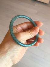 Load image into Gallery viewer, 60mm Certified Type A 100% Natural dark green blue gray black slim round cut Guatemala Jadeite bangle PJ13-4323