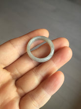 Load image into Gallery viewer, Size 8-8 3/4 100% natural type A icy watery black purple gray jadeite jade band ring PA207