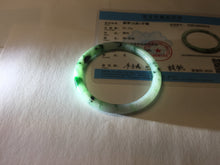 Load image into Gallery viewer, 55mm Certified Type A 100% Natural sunny green light green purple with green floating flowers slim round cut Jadeite bangle PD204-3919