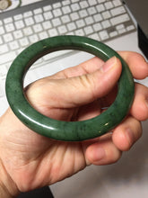 Load image into Gallery viewer, 57.4m certified 100% Natural dark green/black nephrite (碧玉) bangle HT168-8-3907