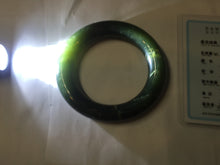 Load image into Gallery viewer, 55.2mm certified 100% Natural dark green/black Ocean Waves chubby round cut nephrite bangle HN185-0878