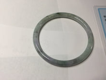 Load image into Gallery viewer, 65mm Certified type A 100% Natural light Green purple white round cut Jadeite bangle PB306-0164