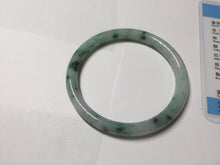 Load image into Gallery viewer, 55mm Certified Type A 100% Natural sunny green light green purple with green floating flowers slim round cut Jadeite bangle PD204-3919