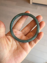 Load image into Gallery viewer, 60mm Certified Type A 100% Natural dark green blue gray black slim round cut Guatemala Jadeite bangle PJ13-4323
