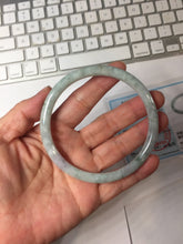 Load image into Gallery viewer, 65mm Certified type A 100% Natural light Green purple white round cut Jadeite bangle PB306-0164